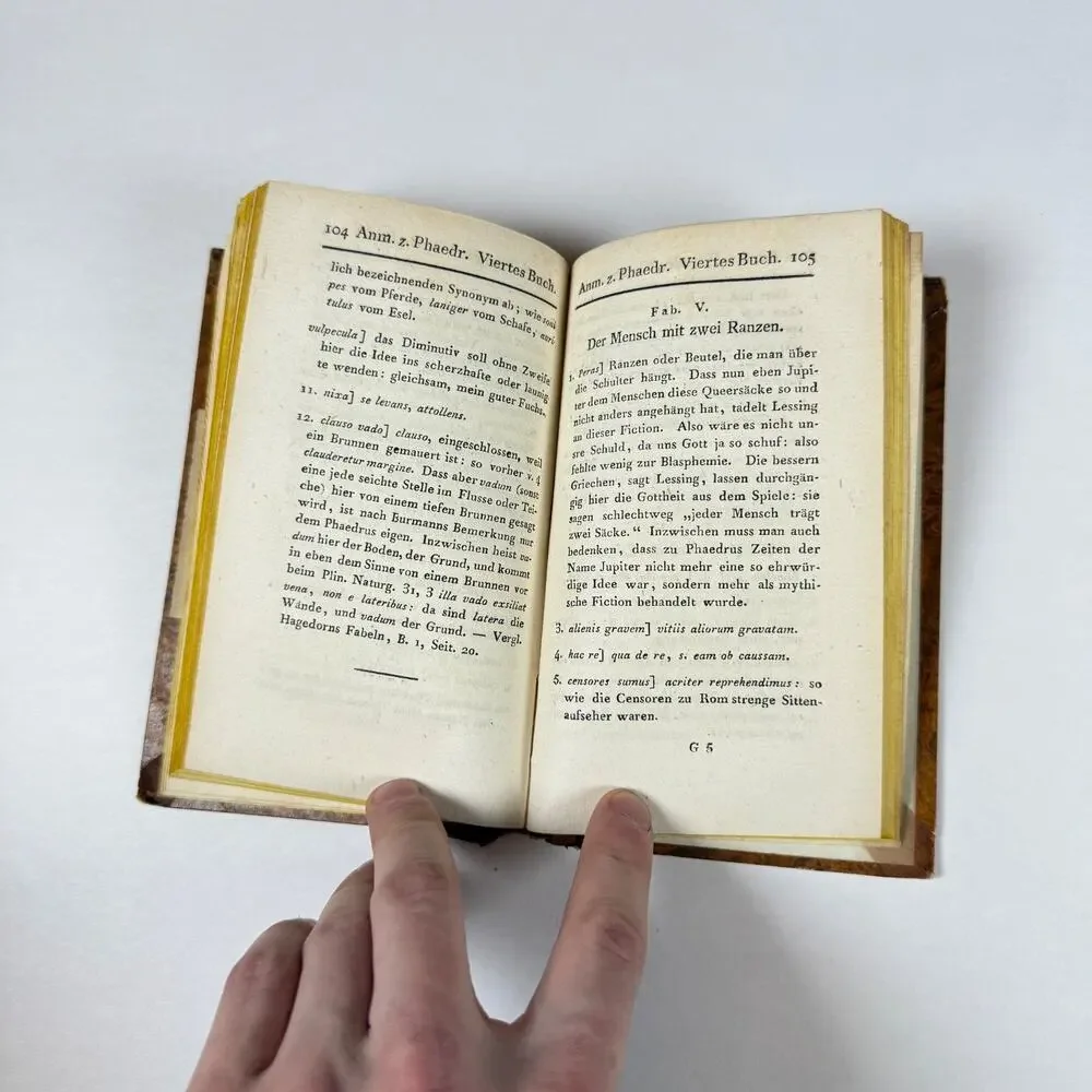 Explanatory Notes on the Fables of Phaedrus Johann Heinrich 1791 book GERMAN Lng